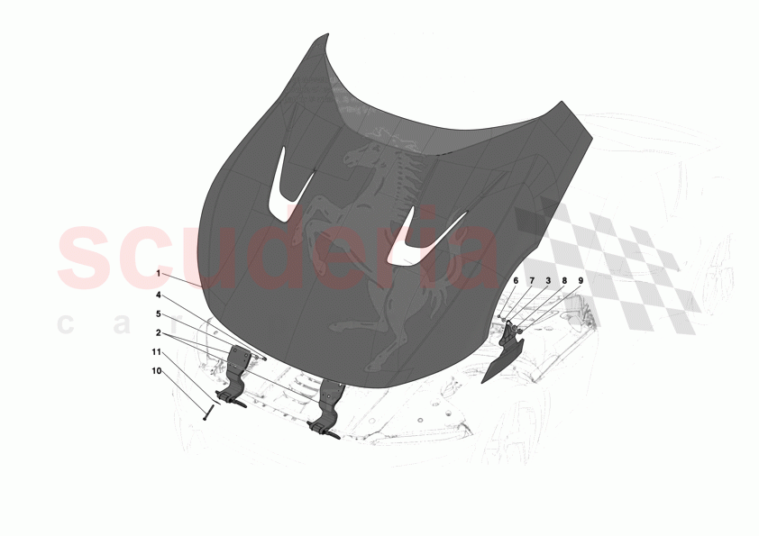 FRONT LID SUBSTRUCTURE of Ferrari Ferrari 12Cilindri