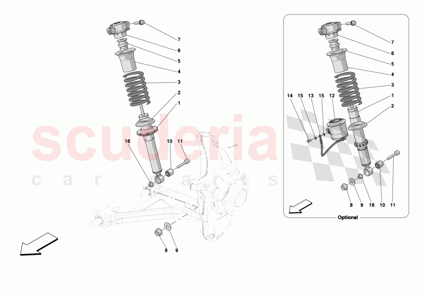 FRONT SUSPENSION - SHOCK ABSORBERS of Ferrari Ferrari 12Cilindri Spider