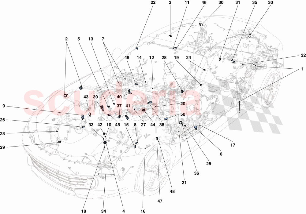 VARIOUS FASTENINGS FOR THE ELECTRICAL SYSTEM of Ferrari Ferrari GTC4Lusso T