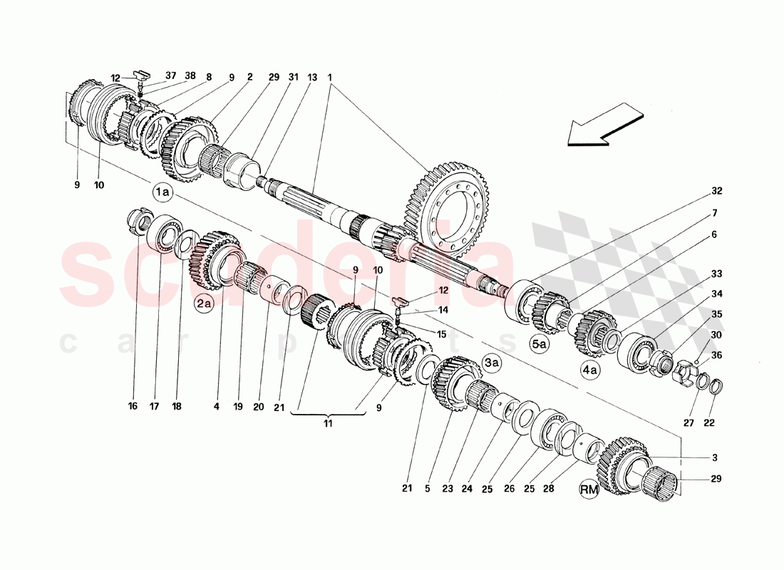 Lay Shaft Gears of Ferrari Ferrari 348 TS (1993)