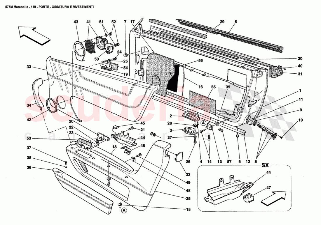 DOORS - FRAMEWORKS AND COVERINGS of Ferrari Ferrari 575M Maranello