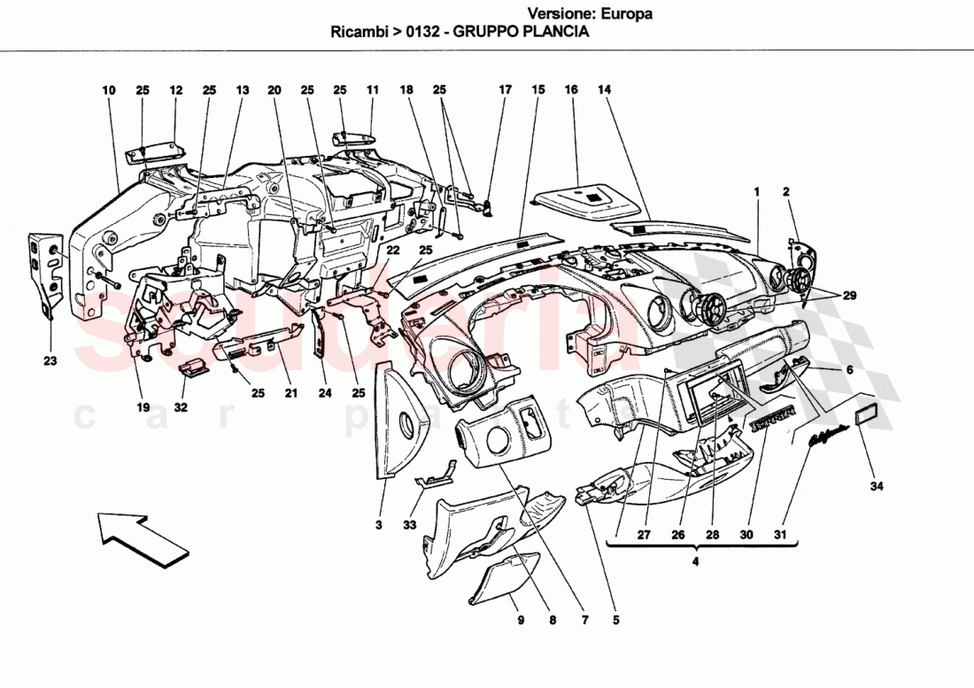 DASHBOARD UNIT of Ferrari Ferrari California (2008-2011)