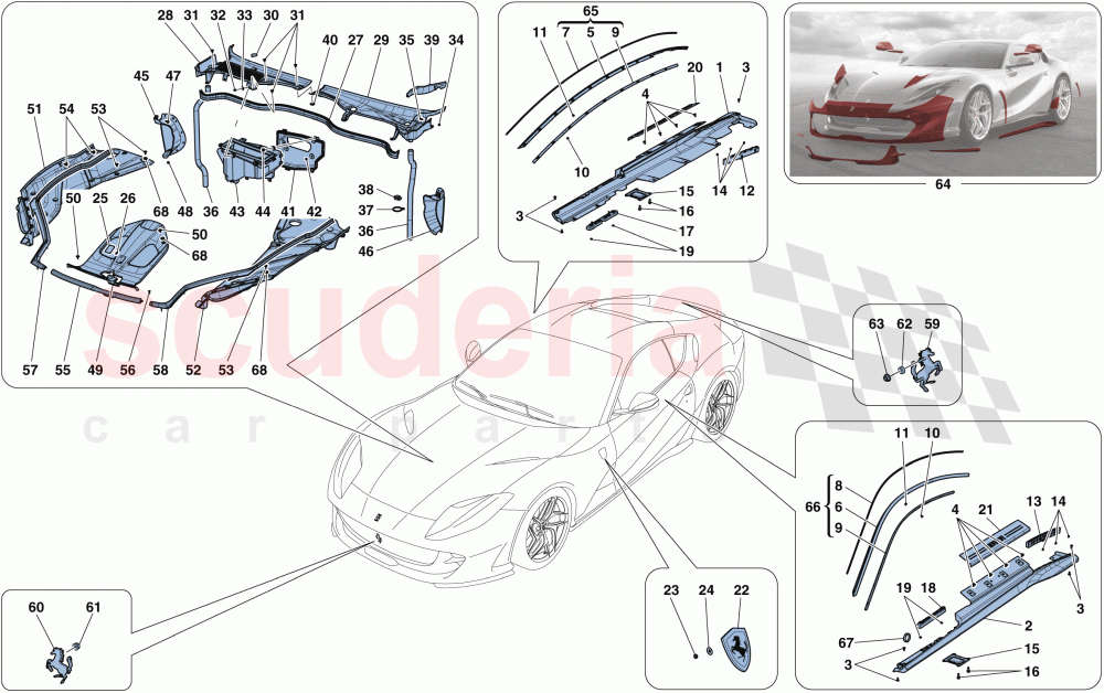 SHIELDS - EXTERNAL TRIM of Ferrari Ferrari 812 Superfast/GTS