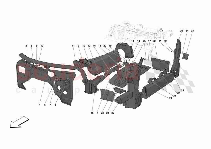 STRUCTURES AND ELEMENTS, CENTRE OF VEHICLE of Ferrari Ferrari 12Cilindri
