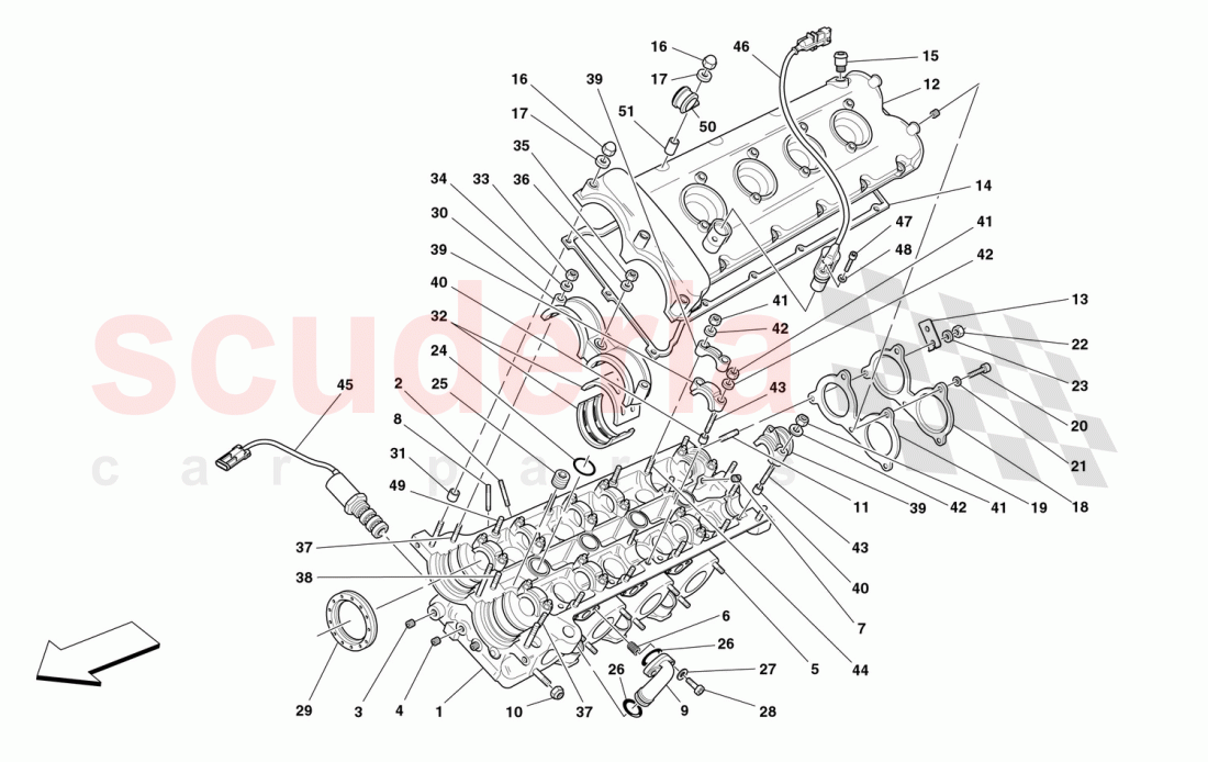 L.H. CYLINDER HEAD of Ferrari Ferrari 360 Spider