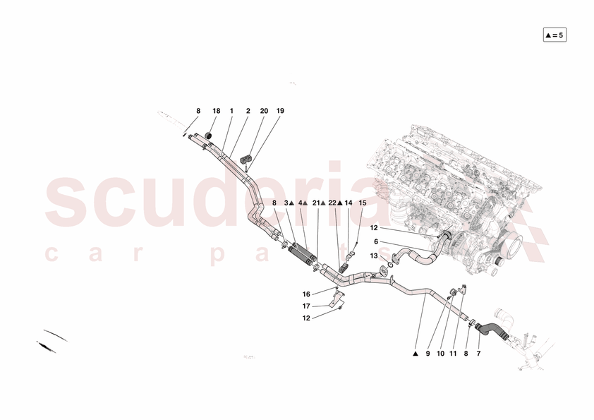 GEARBOX OIL HEAT EXCHANGER AND PIPES - FRONT-UNDERBODY PIPES of Ferrari Ferrari 12Cilindri Spider