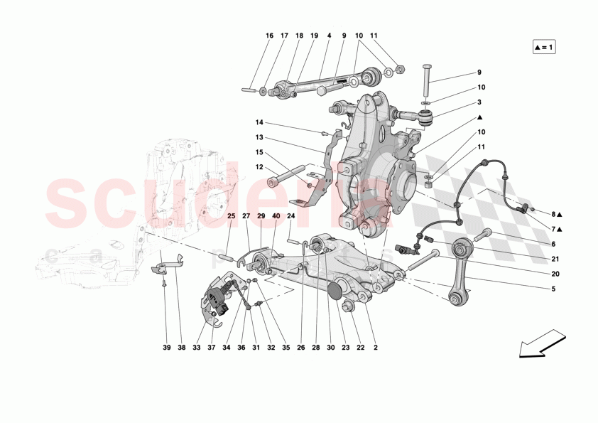 REAR SUSPENSION - ARMS of Ferrari Ferrari 12Cilindri