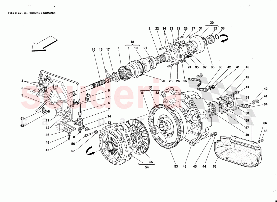 CLUTCH ANO CONTROLS of Ferrari Ferrari 355 (2.7 Motronic)