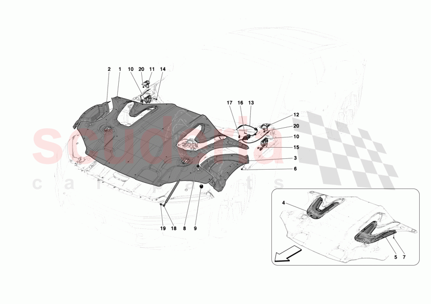 FRONT LID TRIM of Ferrari Ferrari 12Cilindri Spider
