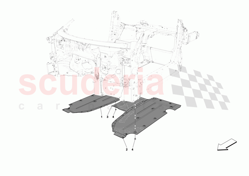 CENTRE SHIELDS of Ferrari Ferrari 12Cilindri Spider