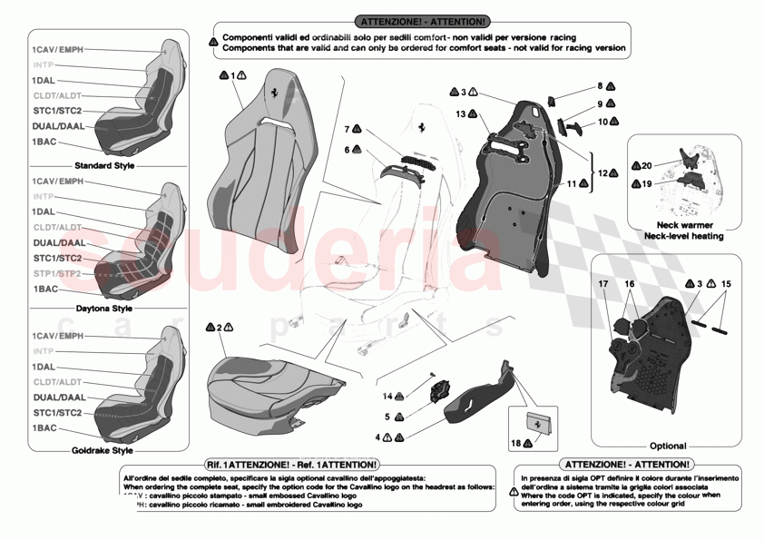 FRONT SEATS - SEAT TRIMS of Ferrari Ferrari 12Cilindri Spider