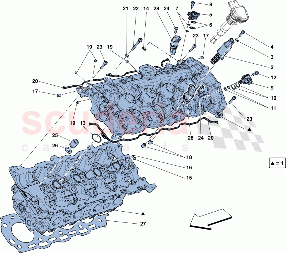 LEFT HAND CYLINDER HEAD of Ferrari Ferrari California T