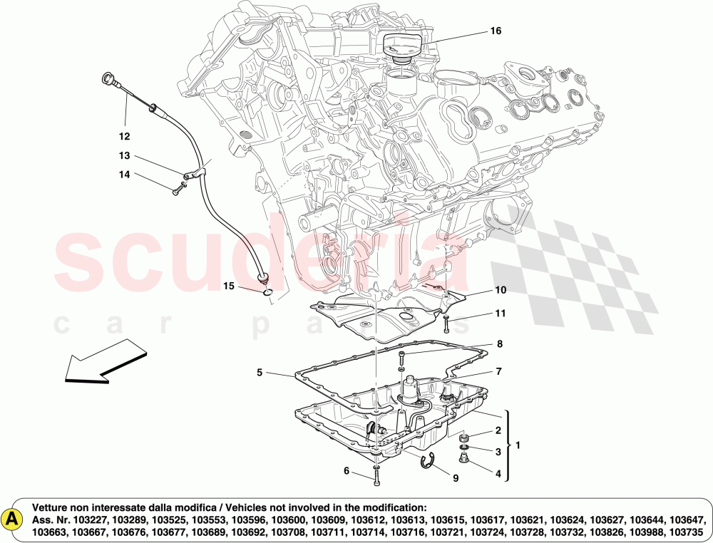 LUBRICATION: CIRCUIT AND PICKUP of Ferrari Ferrari California (2012-2014)