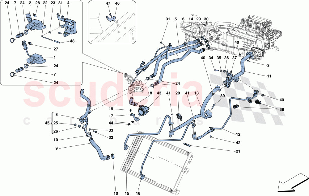 AC SYSTEM - WATER AND FREON of Ferrari Ferrari GTC4Lusso T