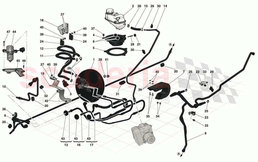 HYDRAULIC BRAKE CONTROLS AND POWER BRAKE SYSTEM of Ferrari Ferrari LaFerrari