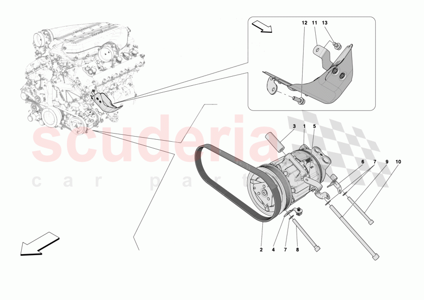 A/C COMPRESSOR of Ferrari Ferrari 12Cilindri