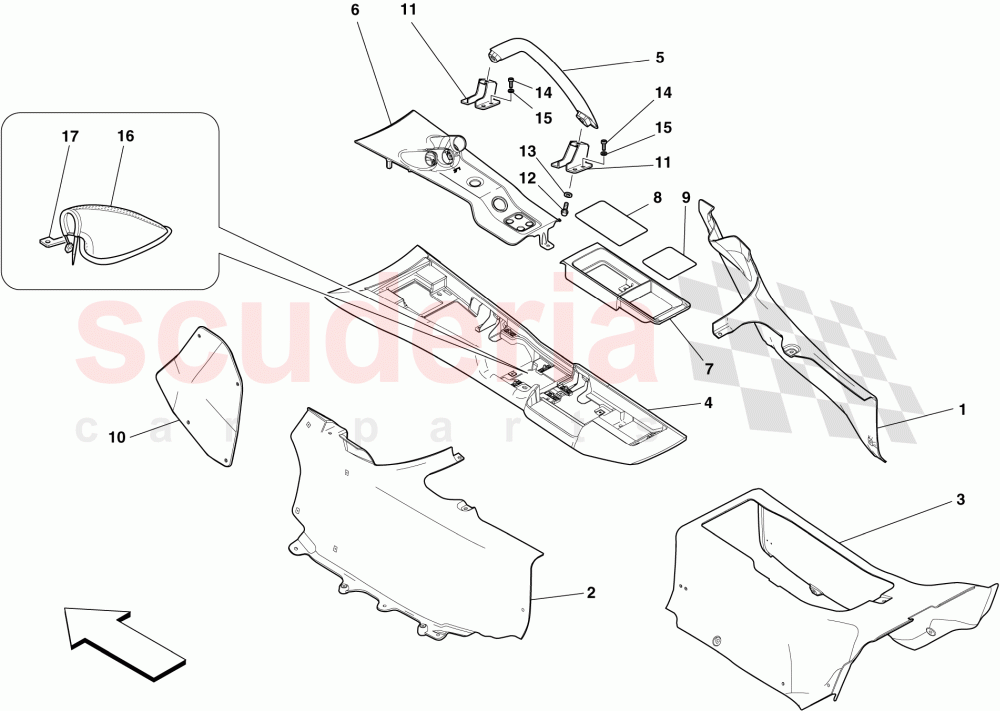 TUNNEL - SUBSTRUCTURE AND ACCESSORIES of Ferrari Ferrari 599 SA Aperta