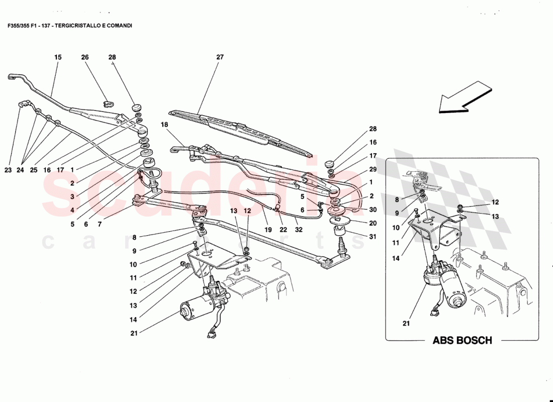 WINDSHIELD WIPER AND CONTROLS of Ferrari Ferrari 355 (5.2 Motronic)