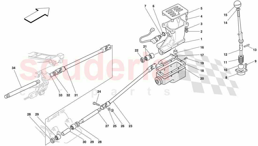 OUTER GEARBOX CONTROLS of Ferrari Ferrari F50