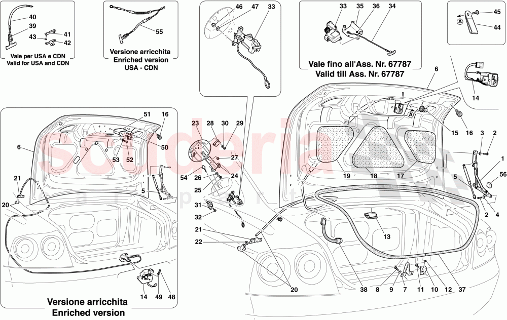 LUGGAGE COMPARTMENT LID AND FUEL FILLER FLAP of Ferrari Ferrari 612 Scaglietti