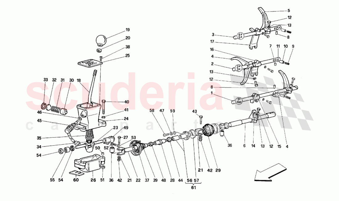 Gearbox controls of Ferrari Ferrari 512 M