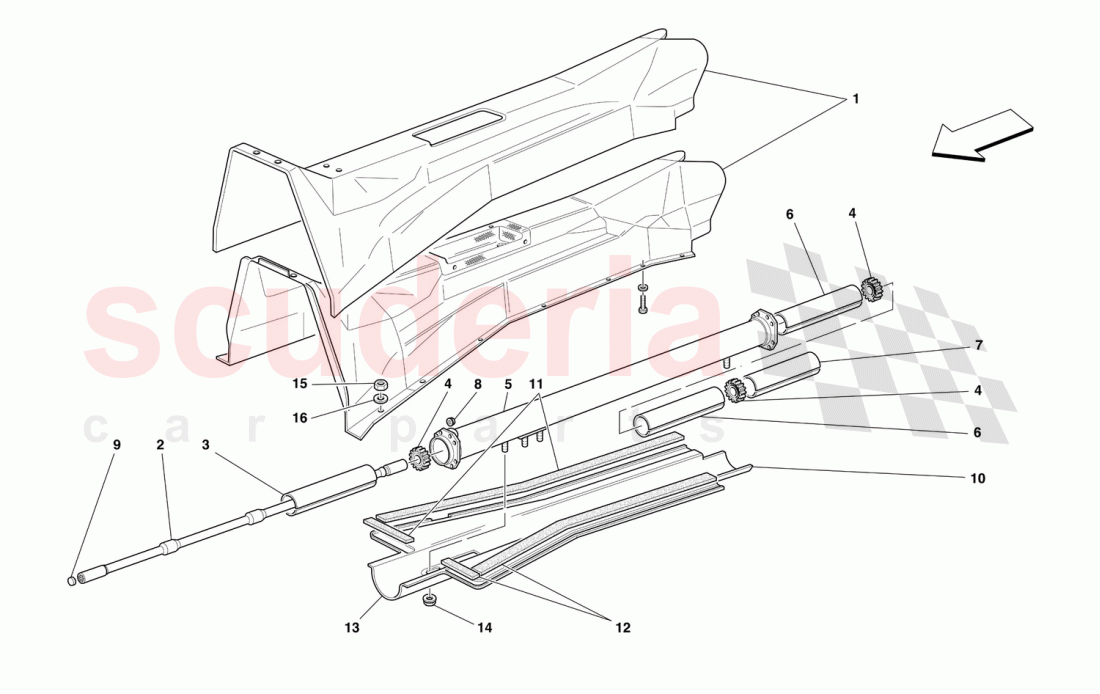 ENGINE/GEARBOX CONNECTING TUBE AND INSULATION of Ferrari Ferrari 550 Maranello