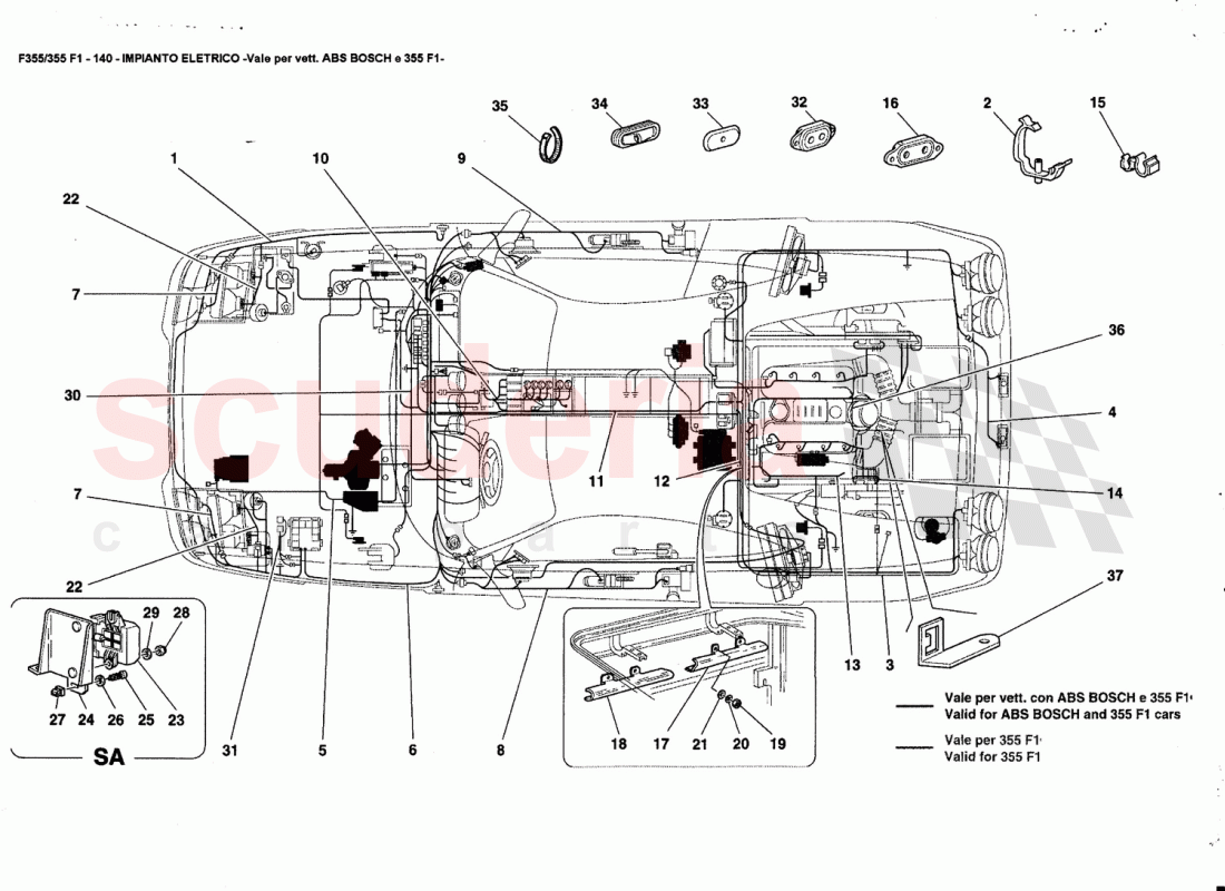 ELECTRICAL SYSTEM valid ABS BOSCH and 355F1 cars of Ferrari Ferrari 355 (5.2 Motronic)