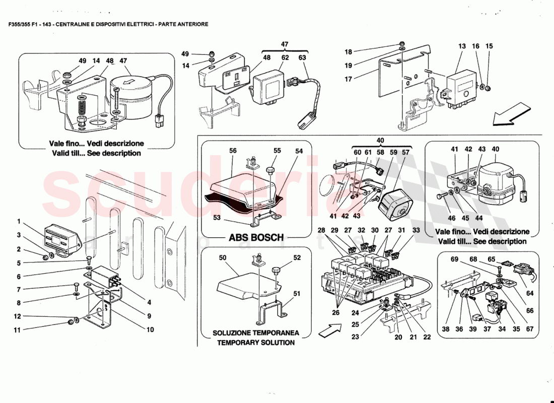 ELECTRICAL BOARDS AND DEVICES - FRONT PART of Ferrari Ferrari 355 (5.2 Motronic)