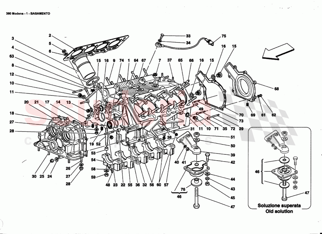 CRANKCASE of Ferrari Ferrari 360 Modena