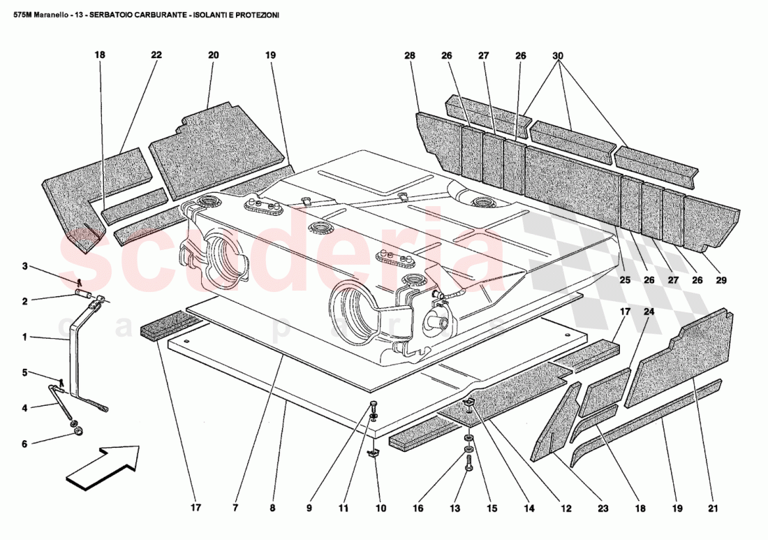 FUEL TANK -INSULATION AND PROTECTION of Ferrari Ferrari 575M Maranello