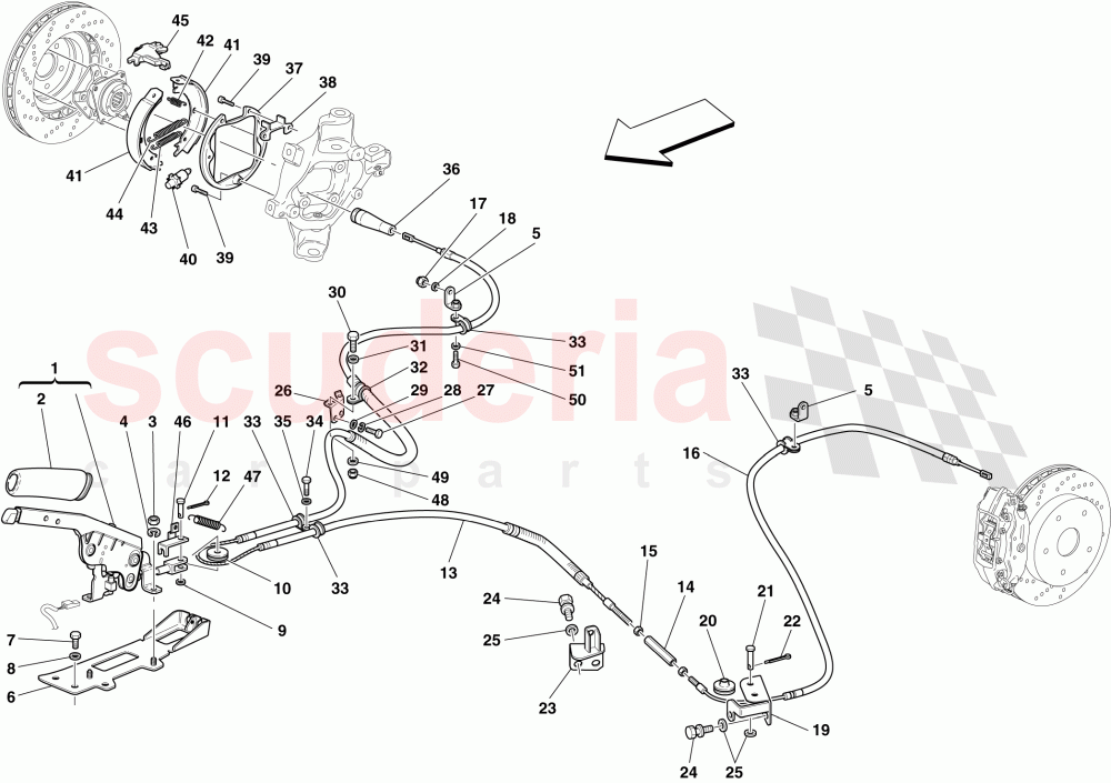 PARKING BRAKE CONTROL of Ferrari Ferrari 599 SA Aperta