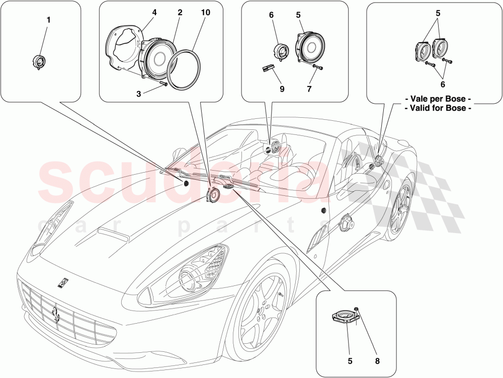 AUDIO SPEAKER SYSTEM of Ferrari Ferrari California (2012-2014)
