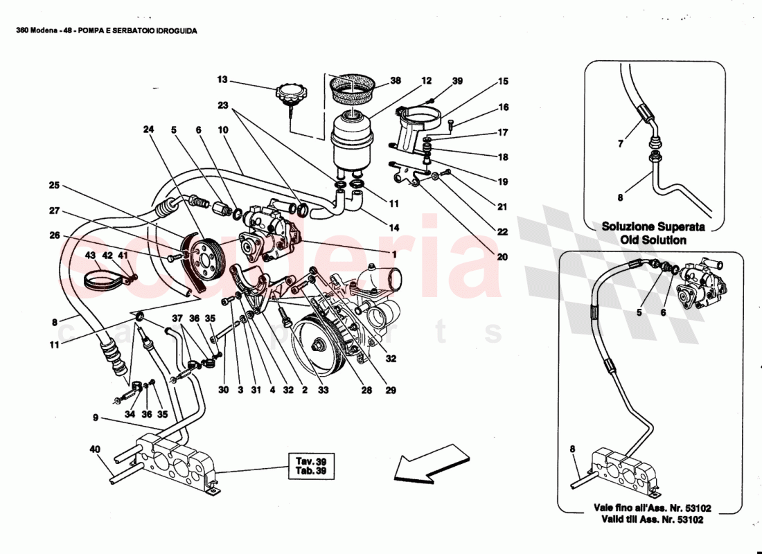 HYDRAULIC STEERING PUMP AND TANK of Ferrari Ferrari 360 Modena