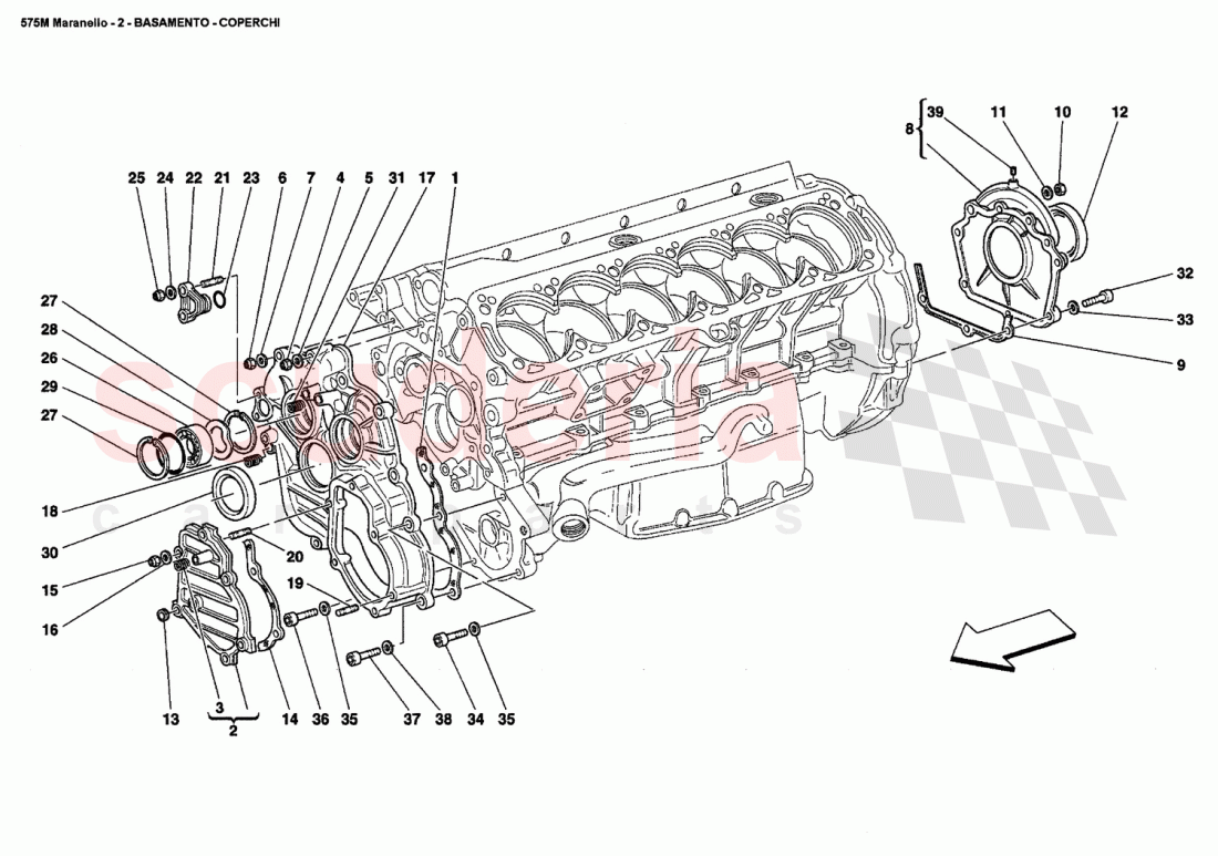CRANKCASE - COVERS of Ferrari Ferrari 575M Maranello