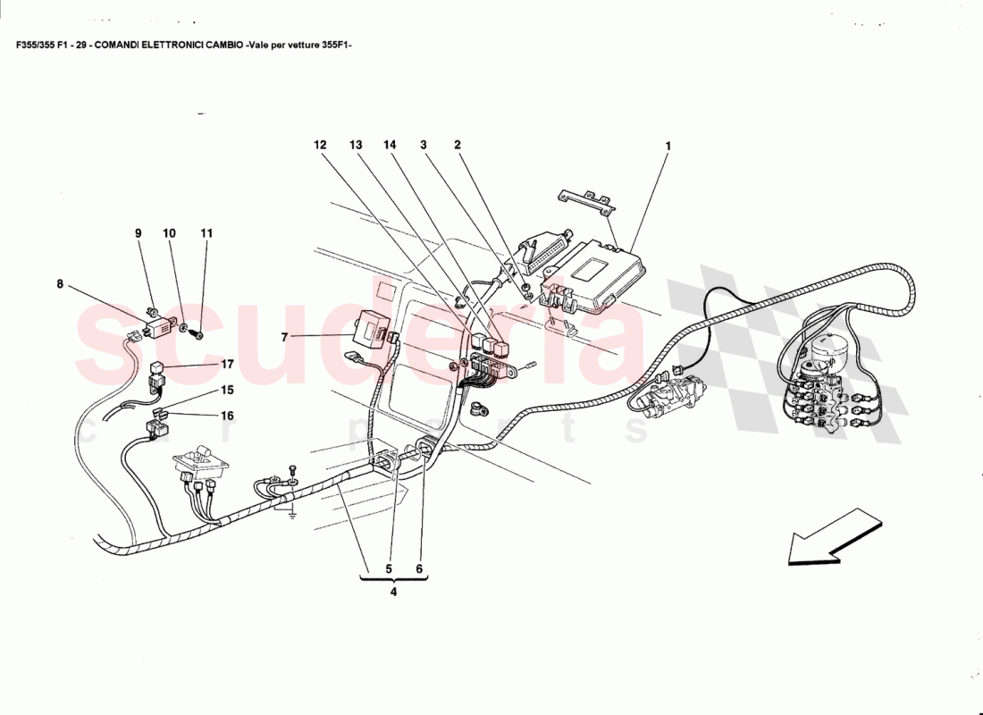 ELECTRONIC GEARBOX CONTROL -Valid for 355F1 cars- of Ferrari Ferrari 355 (5.2 Motronic)
