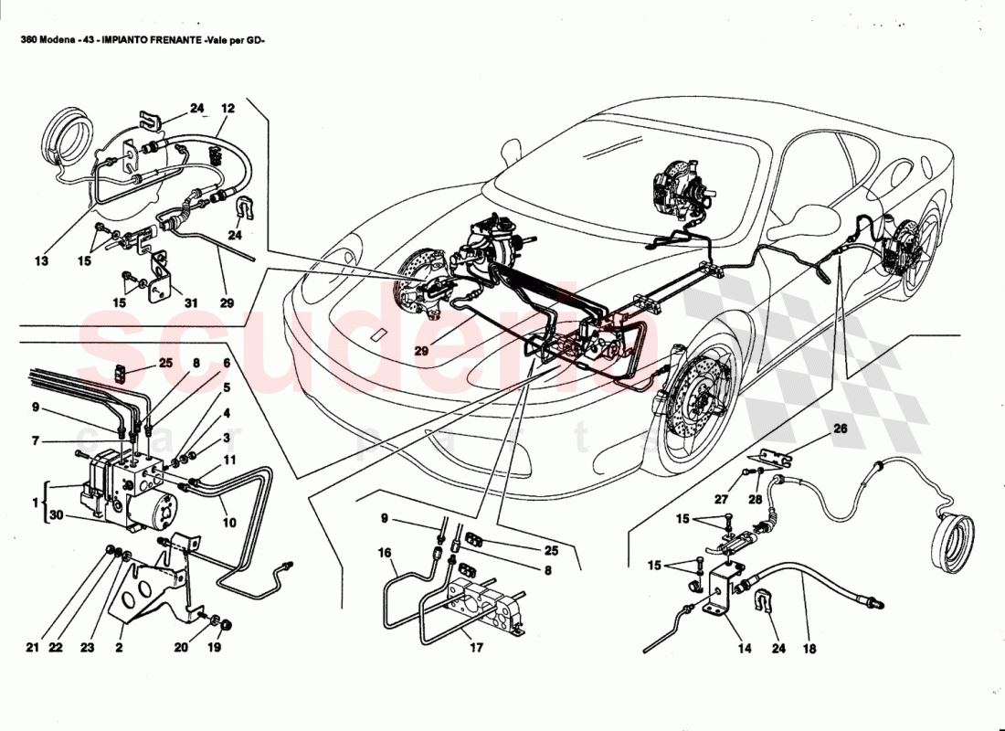 BRAKE SYSTEM -Valid far GD- of Ferrari Ferrari 360 Modena