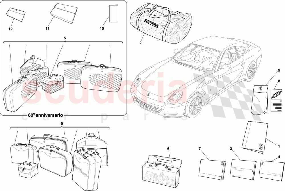 DOCUMENTATION AND ACCESSORIES of Ferrari Ferrari 612 Scaglietti
