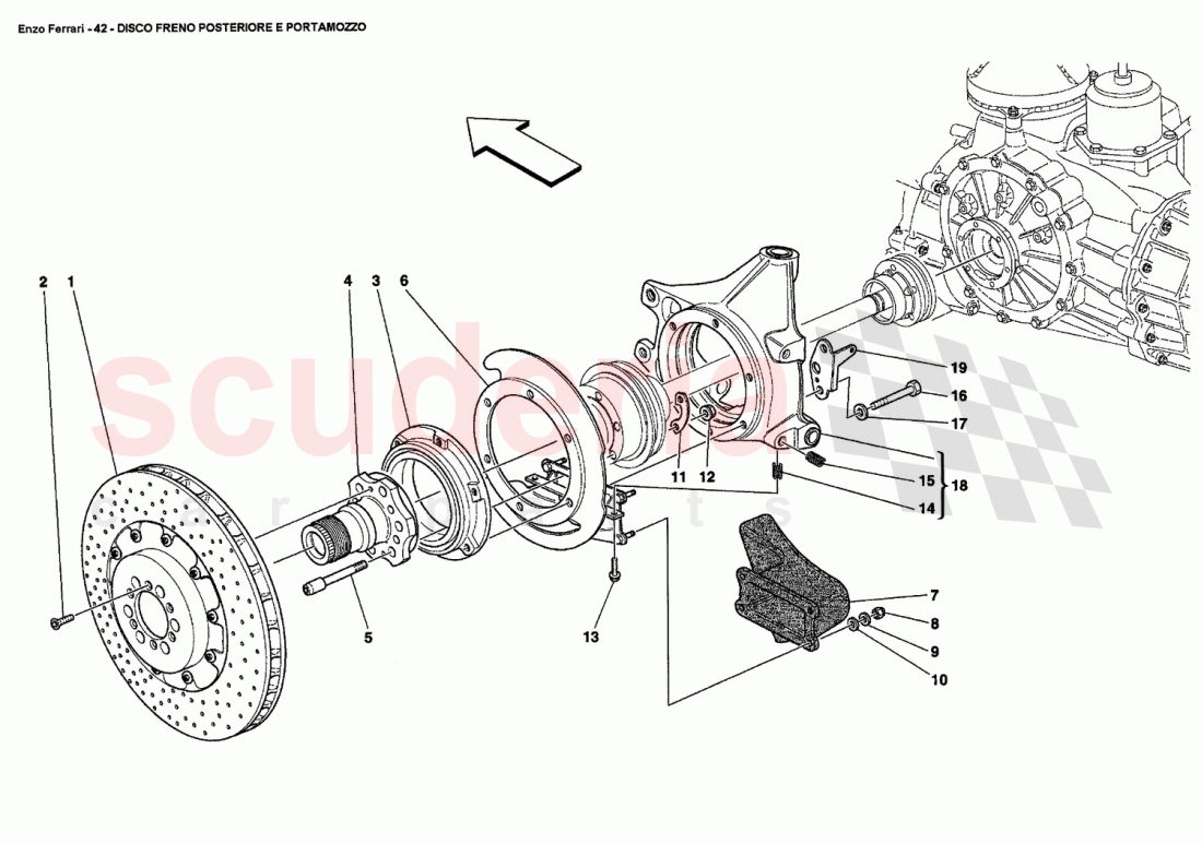 REAR BRAKE DISC AND HUB HOLDER of Ferrari Ferrari Enzo