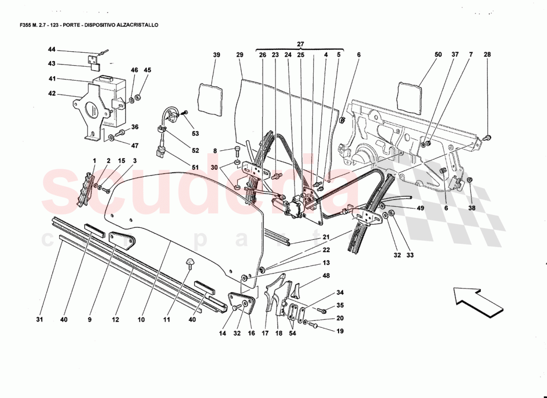DOORS - GLASS LIFTING DEVICE of Ferrari Ferrari 355 (2.7 Motronic)