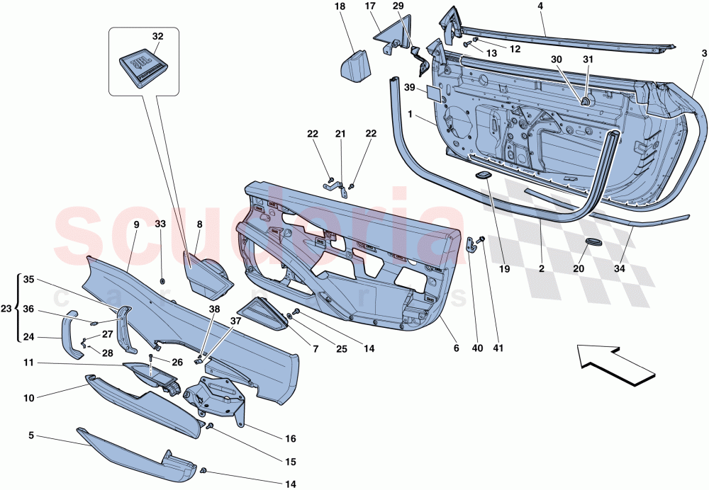 DOORS - SUBSTRUCTURE AND TRIM of Ferrari Ferrari 458 Spider