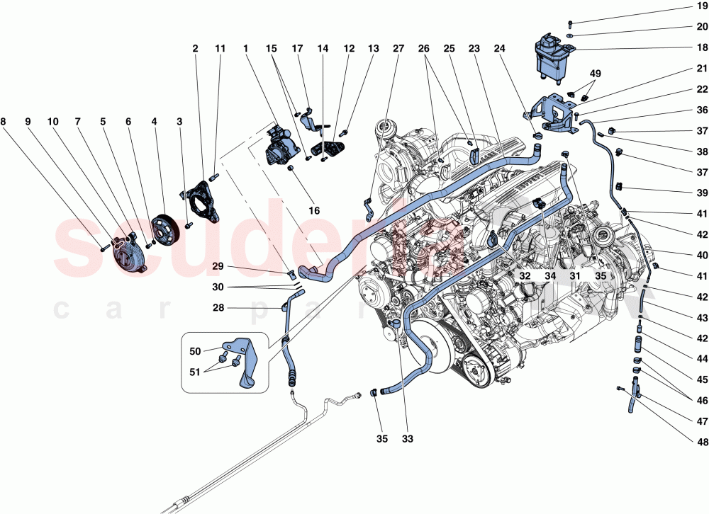 POWER STEERING PUMP AND RESERVOIR of Ferrari Ferrari 488 Spider