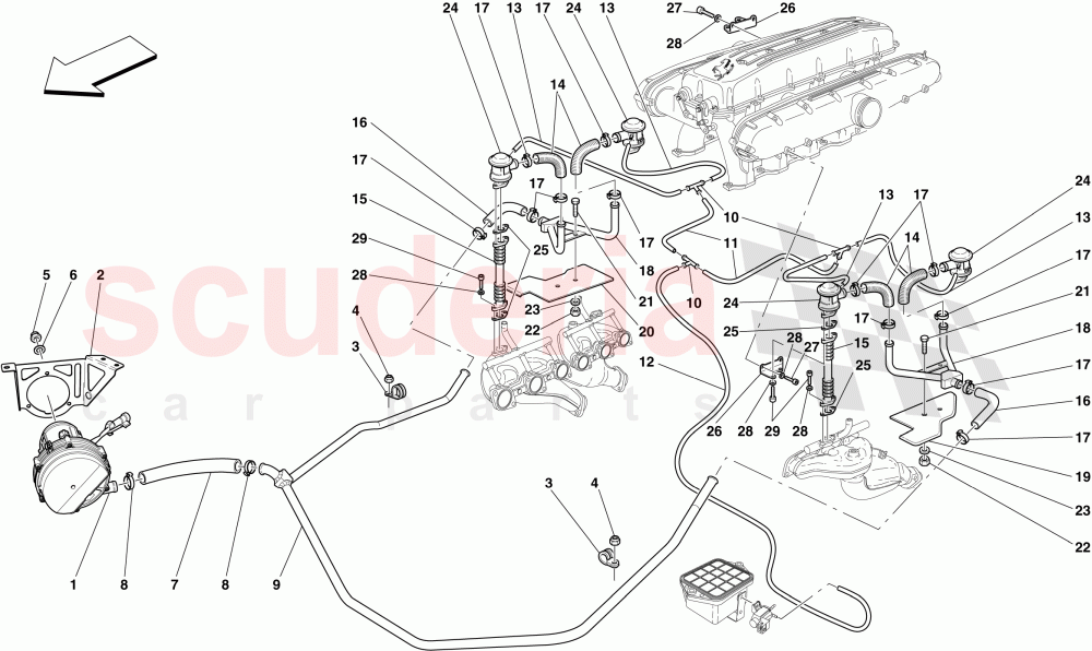 SECONDARY AIR SYSTEM of Ferrari Ferrari 612 Sessanta