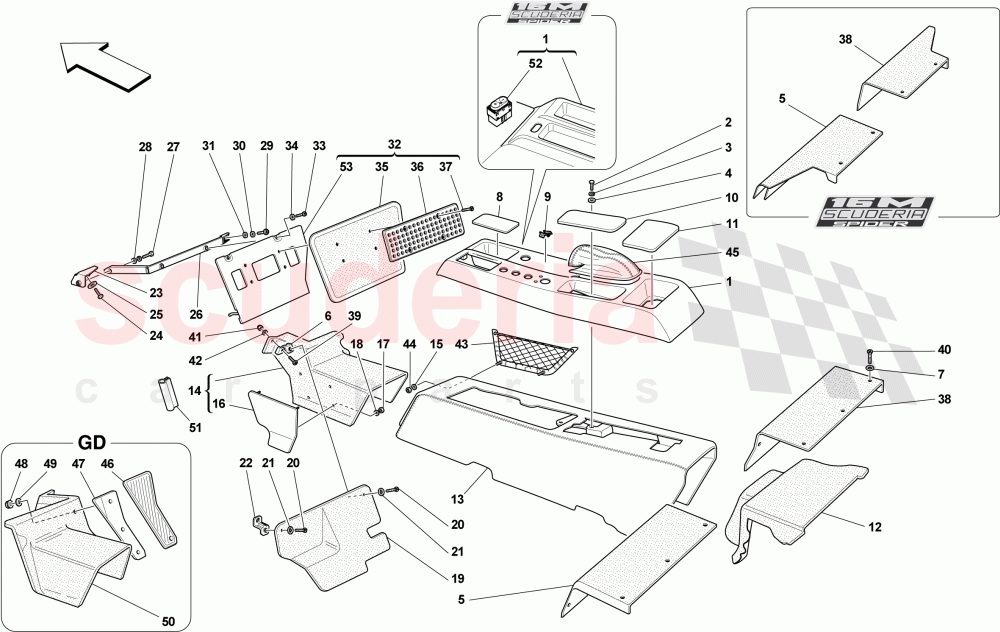 TUNNEL - SUBSTRUCTURE AND ACCESSORIES of Ferrari Ferrari 430 Scuderia