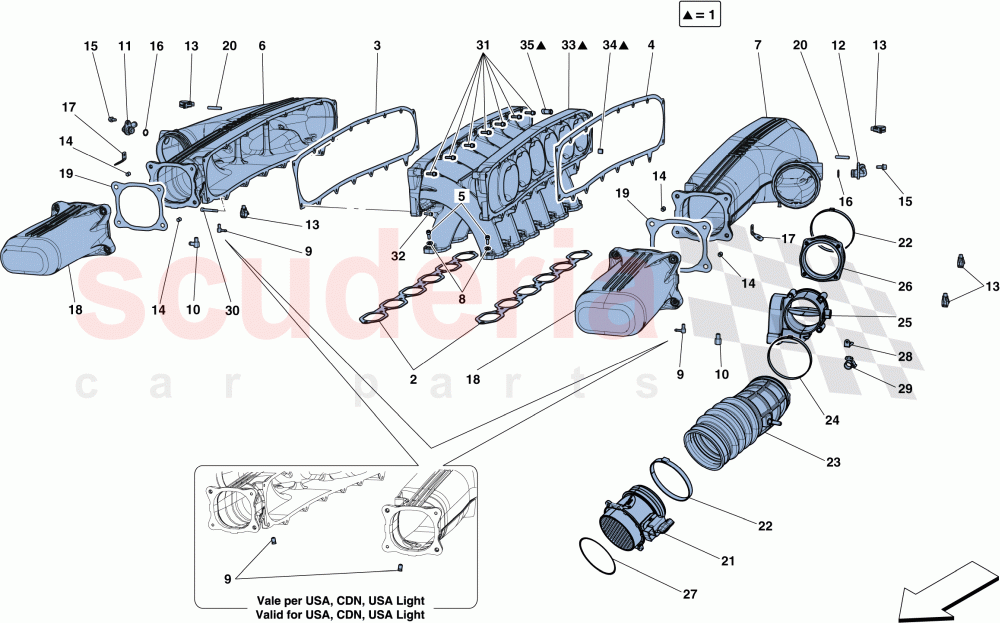 INTAKE MANIFOLD of Ferrari Ferrari F12 Berlinetta