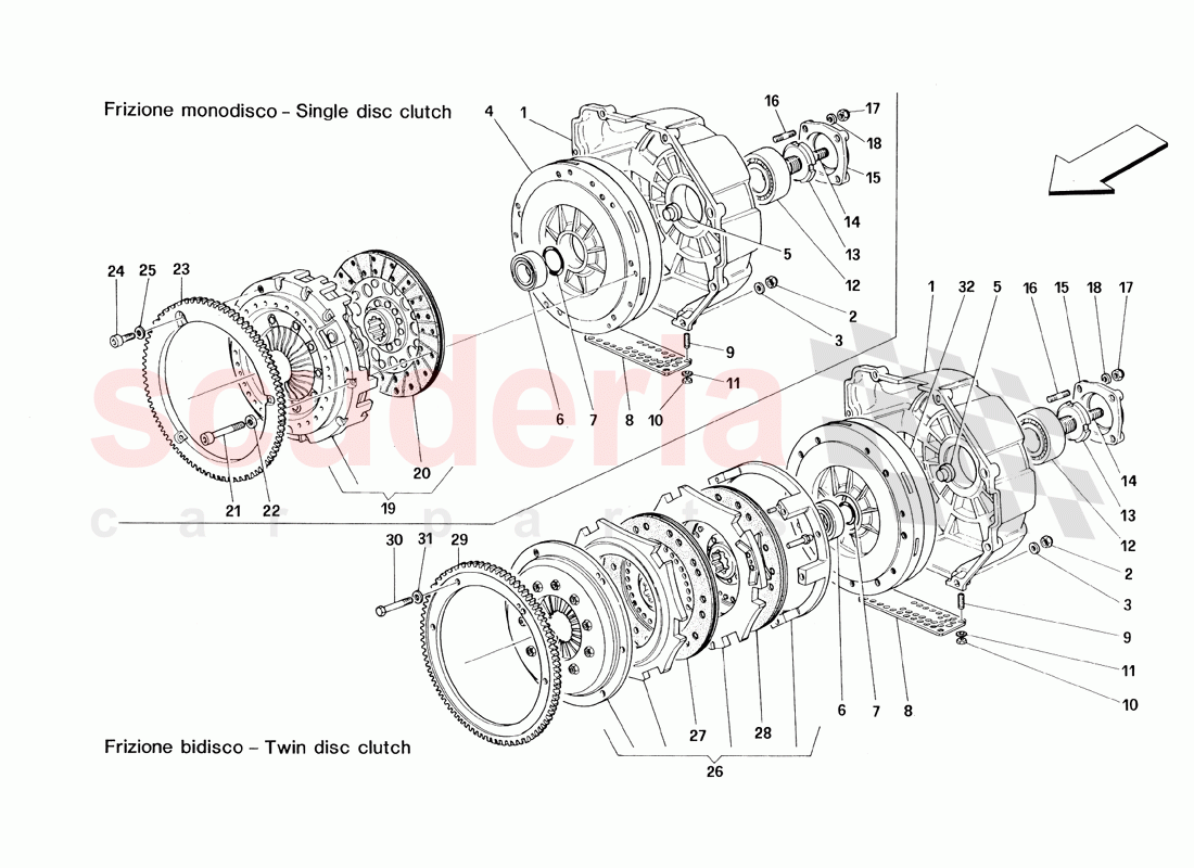 Clutch - Single and Double Disc of Ferrari Ferrari 348 TS (1993)