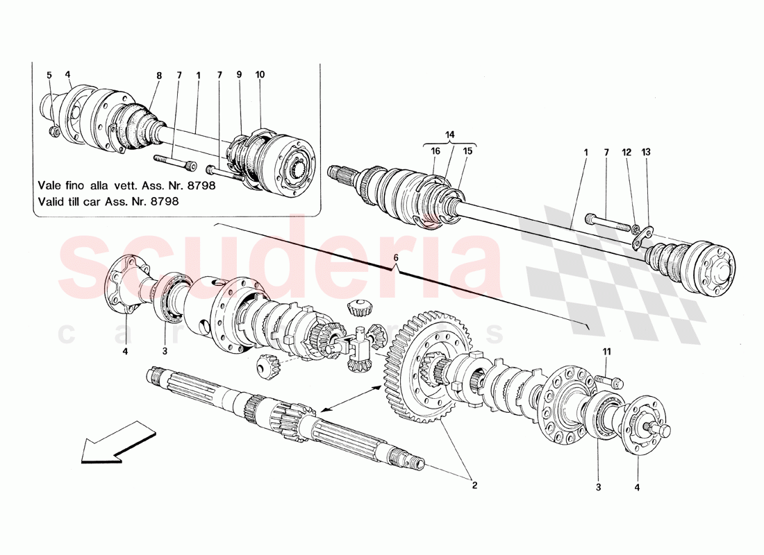 Differential & Axle Shafts of Ferrari Ferrari 348 TS (1993)