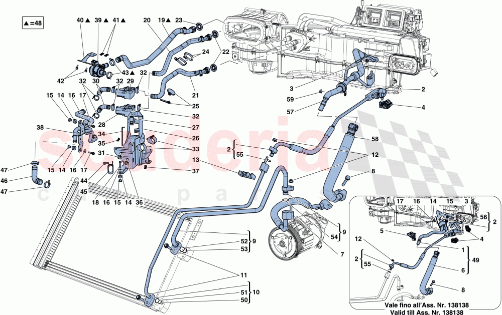 AC SYSTEM - WATER AND FREON of Ferrari Ferrari California T