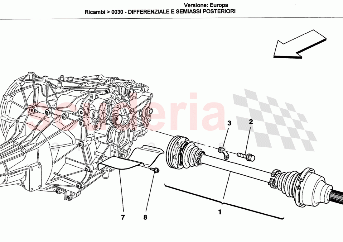 DIFFERENTIAL AND REAR AXLE SHAFTS of Ferrari Ferrari California (2008-2011)