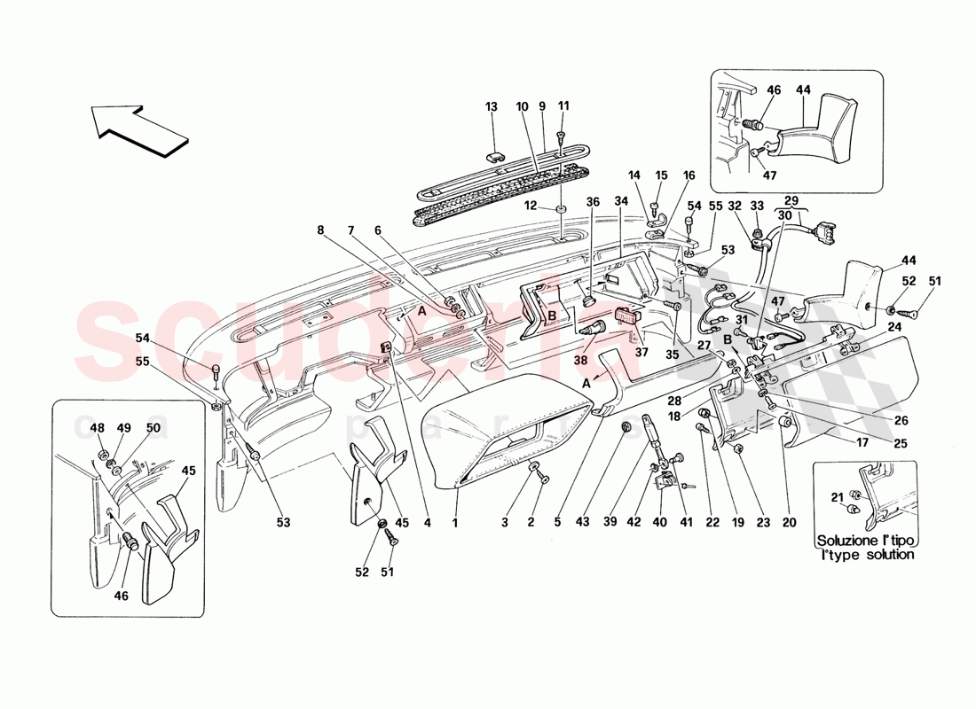 Dashboard - Trim and Accessories - Not for USA From M.Y. 90 of Ferrari Ferrari 348 TS (1993)