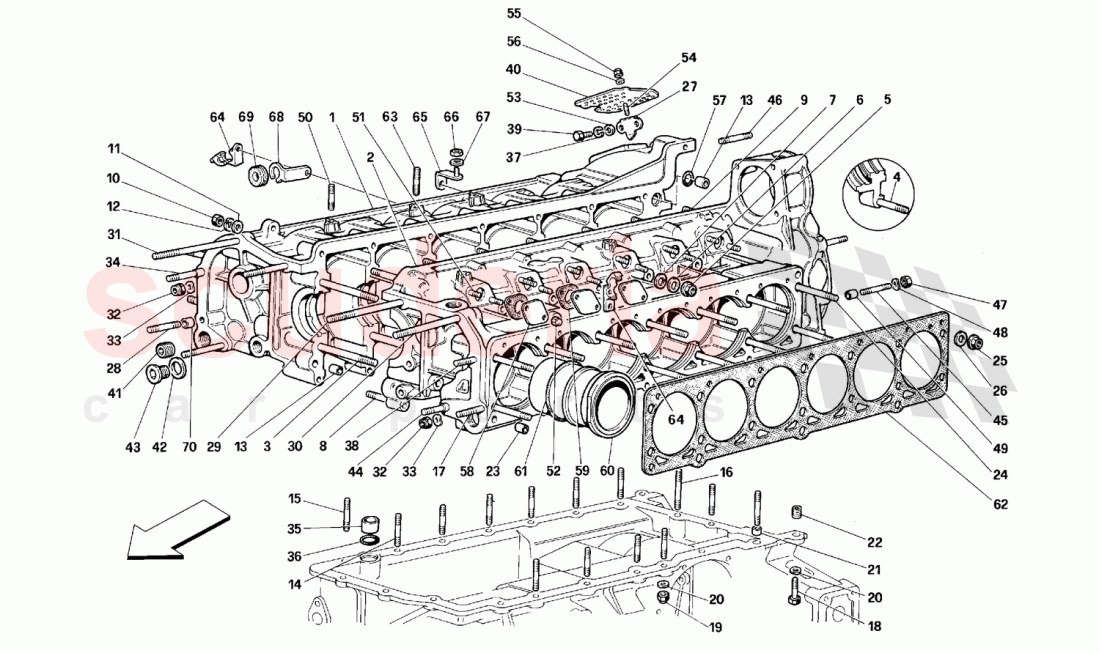Crankcase of Ferrari Ferrari 512 M